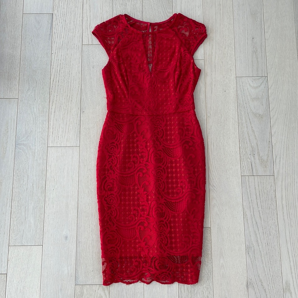 Red Lace Cocktail Dress